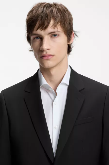 Two-piece slim-fit suit in a wool blend