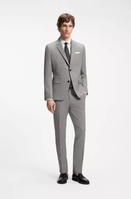 Zweiteiliger Slim-Fit Anzug aus Woll-Mix