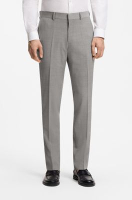 Costume deux pi&egrave;ces Slim en laine m&eacute;lang&eacute;e, Gris chin&eacute;
