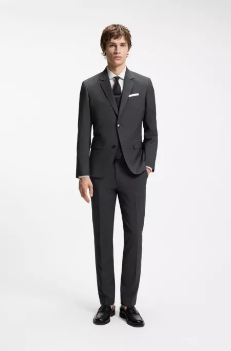 Zweiteiliger Slim-Fit Anzug aus Woll-Mix