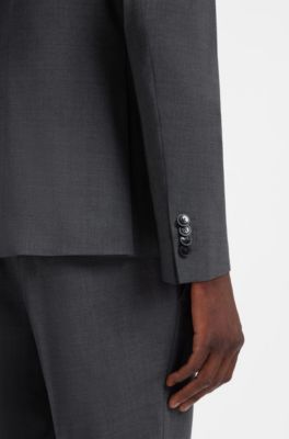 Slim-Fit Zweiteiler aus Woll-Mix, Dunkelgrau