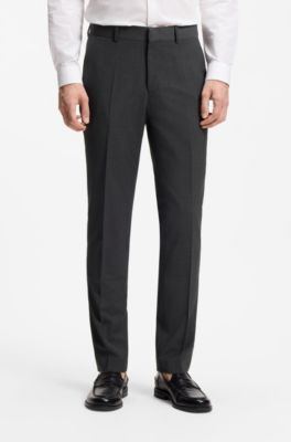 Two-piece slim-fit suit in a wool blend, Dark Grey