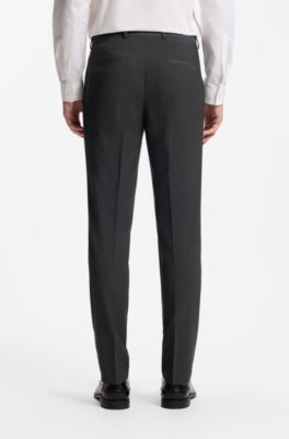 Two-piece slim-fit suit in a wool blend, Dark Grey