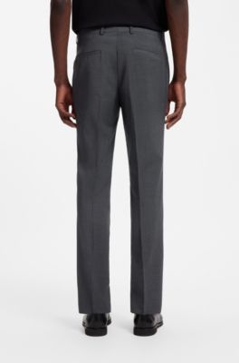 Two-piece slim-fit suit in a wool blend, Dark Grey