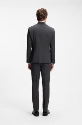 Two-piece slim-fit suit in a wool blend, Dark Grey