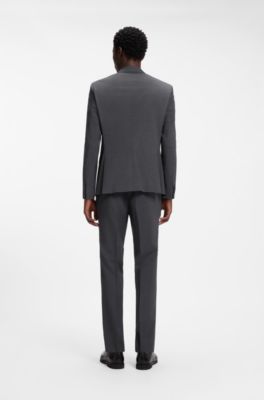 Slim-Fit Zweiteiler aus Woll-Mix, Dunkelgrau