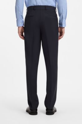 Two-piece slim-fit wool-blend suit, Dark Blue