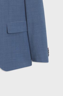 Two-piece slim-fit wool-blend suit, Light Blue