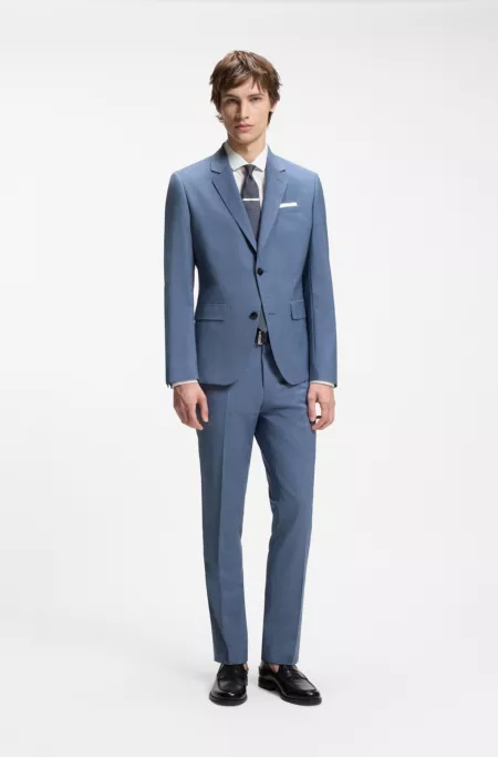 Traje slim fit de dos piezas en mezcla de lana