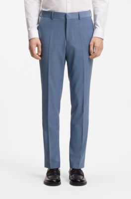 Two-piece slim-fit wool-blend suit, Light Blue
