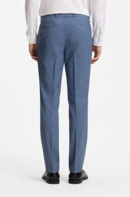Two-piece slim-fit wool-blend suit, Light Blue