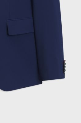 Zweiteiliger Slim-Fit Anzug aus Woll-Mix, Blau