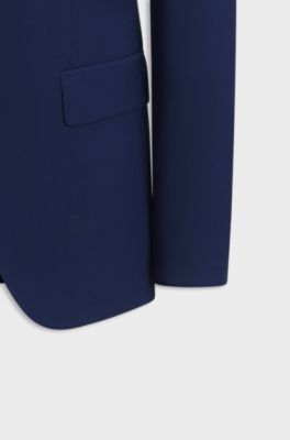 Todelt slim-fit jakkes&aelig;t i uldblanding, Bl&aring;