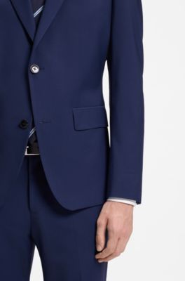 Two-piece slim-fit suit in a wool blend, Blue