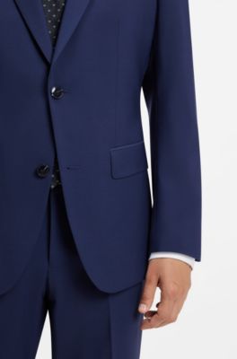 Two-piece slim-fit suit in a wool blend, Blue