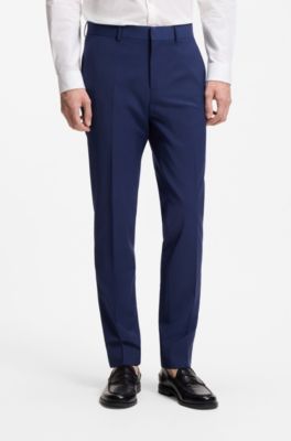 Fato slim-fit de duas pe&ccedil;as em mistura de l&atilde;, Blue
