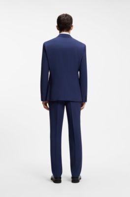 Two-piece slim-fit suit in a wool blend, Blue