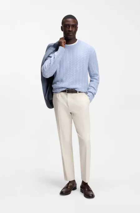 Pantalon fuselé en tissu italien à micro motif