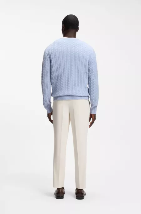 Pantalon fuselé en tissu italien à micro motif