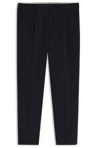 Tapered-fit broek van Italiaans materiaal met microdessin, Donkerblauw