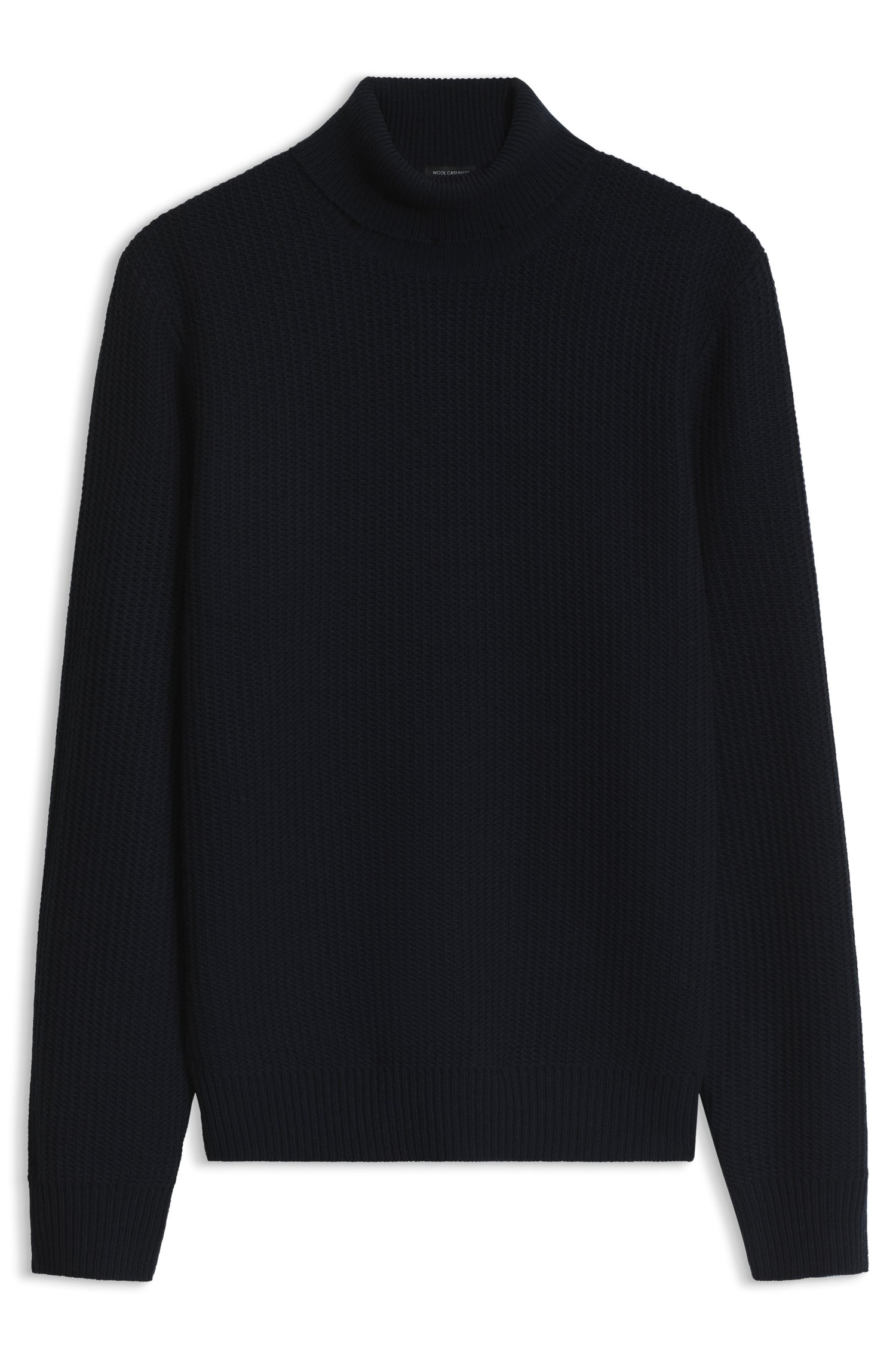 Boss Textured rollneck sweater in virgin wool and cashmere tröjor herr