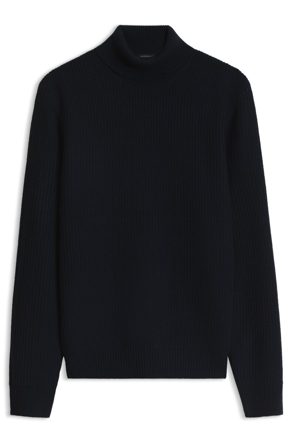 Textured rollneck sweater in virgin wool and cashmere