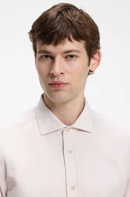 Regular-fit shirt in baby-corduroy cotton