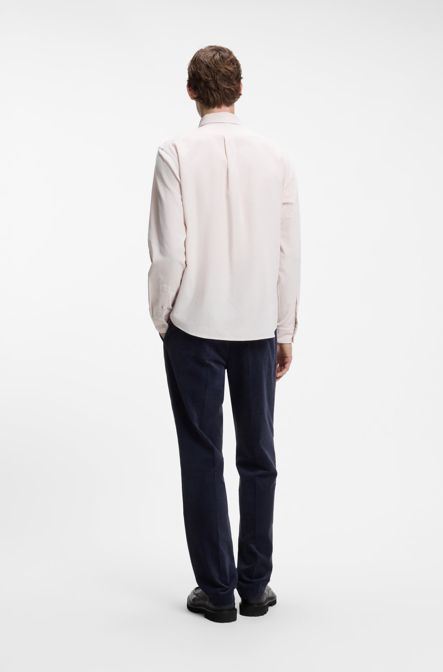 Boss Regular-fit shirt in baby-corduroy cotton skjortor & blusar herr – bild 3