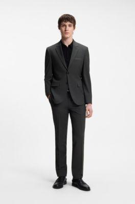 Abito due pezzi extra slim fit in misto lana, Grigio scuro