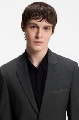 Wool-blend two-piece extra-slim-fit suit, Dark Grey