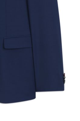 Wool-blend two-piece extra-slim-fit suit, Blue