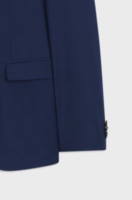 Tweedelig, extra slim-fit pak van een wolmix, Blauw