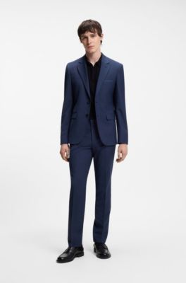 Wool-blend two-piece extra-slim-fit suit, Blue