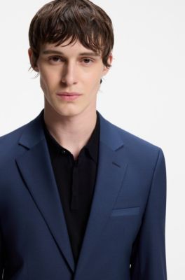 Wool-blend two-piece extra-slim-fit suit, Blue
