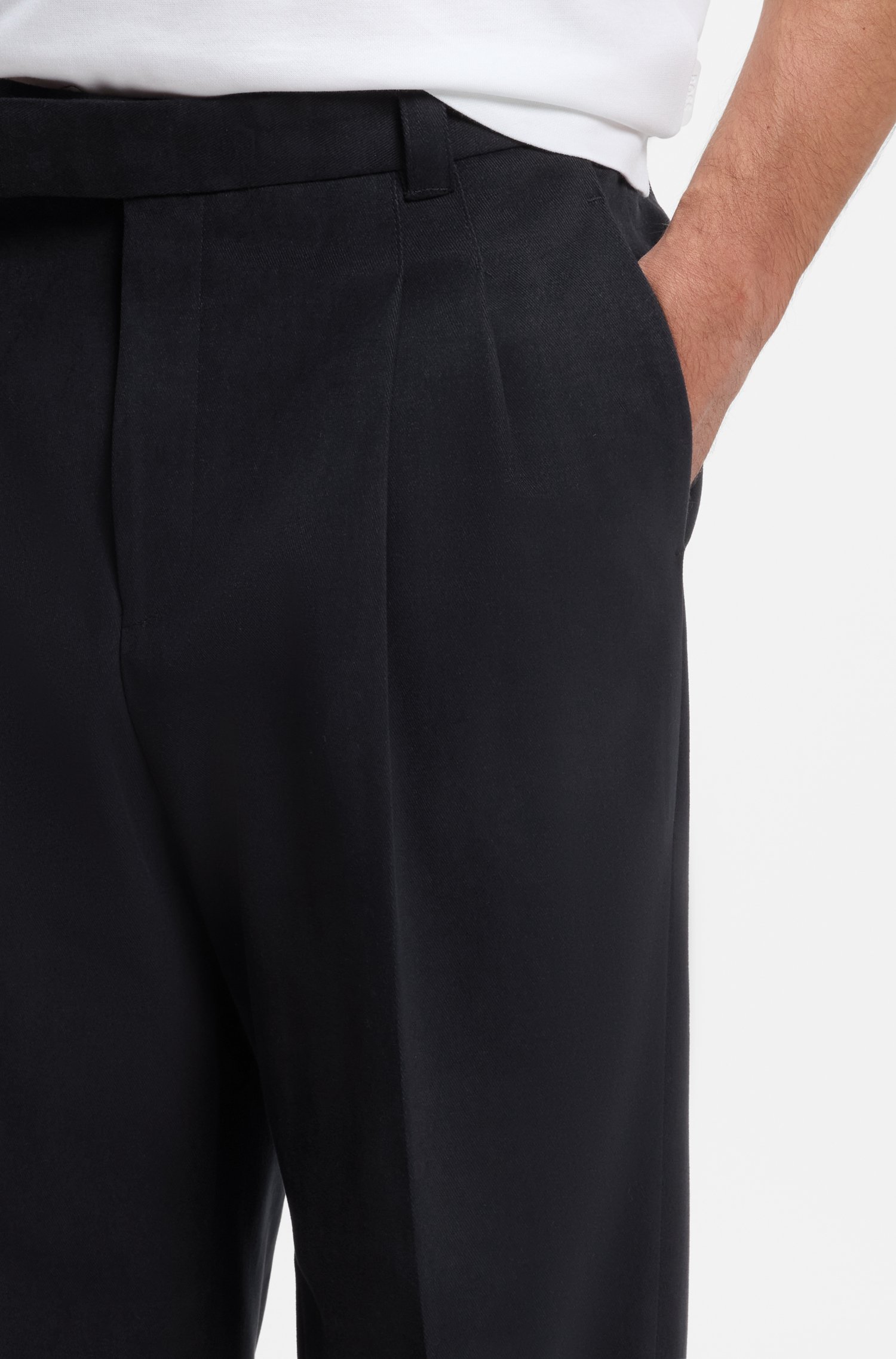 Boss Relaxed-fit formal trousers in Italian stretch cotton byxor herr – bild 3