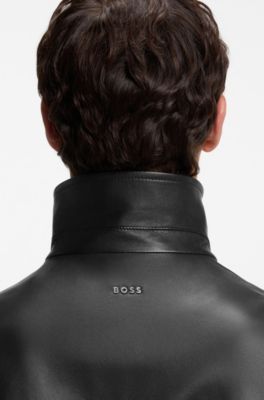 Zipped leather jacket, Black