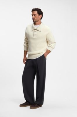 BOSS BY BECKHAM sweater in virgin wool and alpaca, Natural