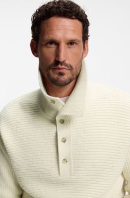 BOSS BY BECKHAM-trui van scheerwol en alpaca, Naturel