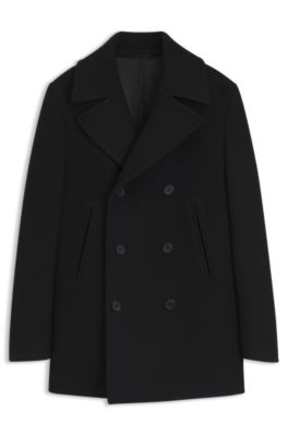 BOSS BY BECKHAM peacoat in virgin wool, Black