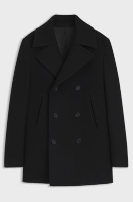 BOSS BY BECKHAM peacoat in virgin wool, Black