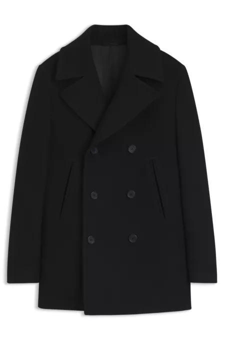 BOSS BY BECKHAM peacoat in virgin wool