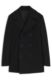 BOSS BY BECKHAM peacoat in virgin wool, Black