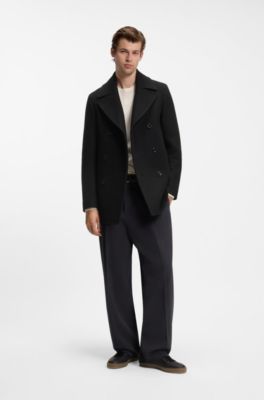 BOSS BY BECKHAM skepparkavaj i ny ull, Svart