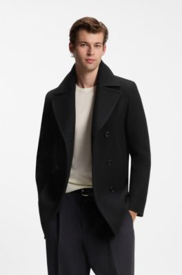 BOSS BY BECKHAM skepparkavaj i ny ull, Svart