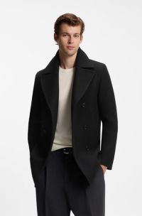 BOSS BY BECKHAM caban en laine vierge, Noir
