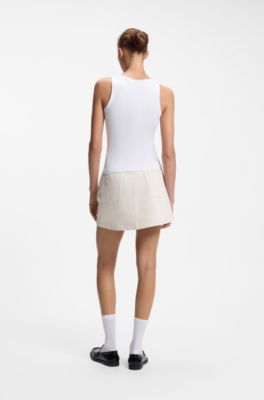 Extra-slim-fit tank top with puff-print logo, White