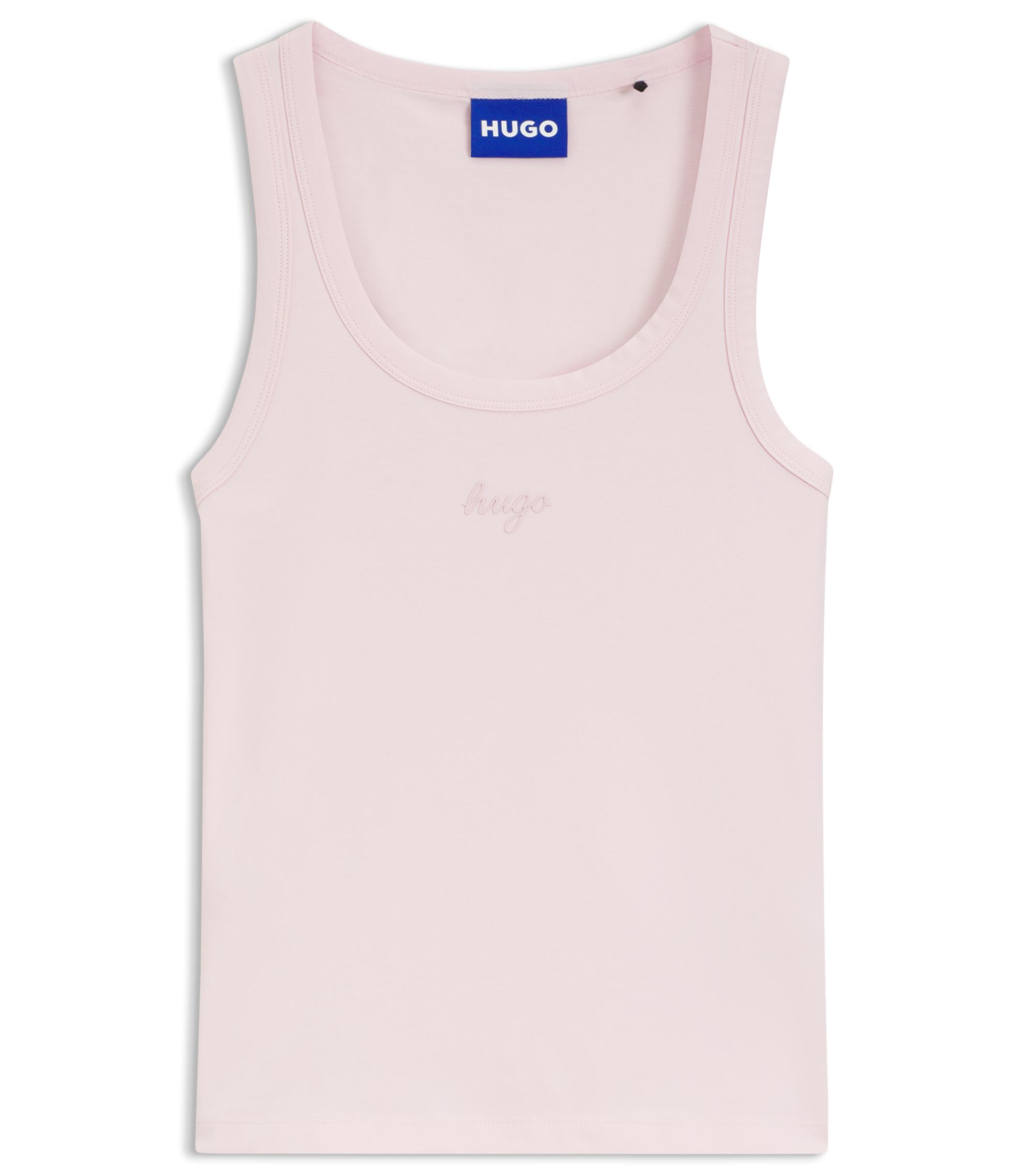 HUGO Girls' Box Logo Baby Tank Top - Casual Comfort Fit Toddler Shirt