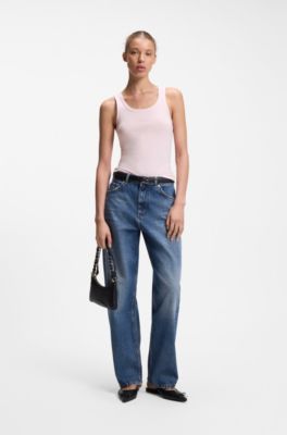 Extra-slim-fit tank top with puff-print logo, light pink