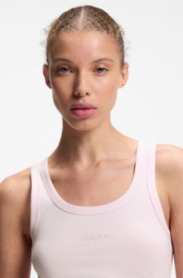 Extra-slim-fit tank top with puff-print logo, light pink