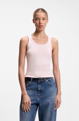 Extra-slim-fit tank top with puff-print logo, light pink